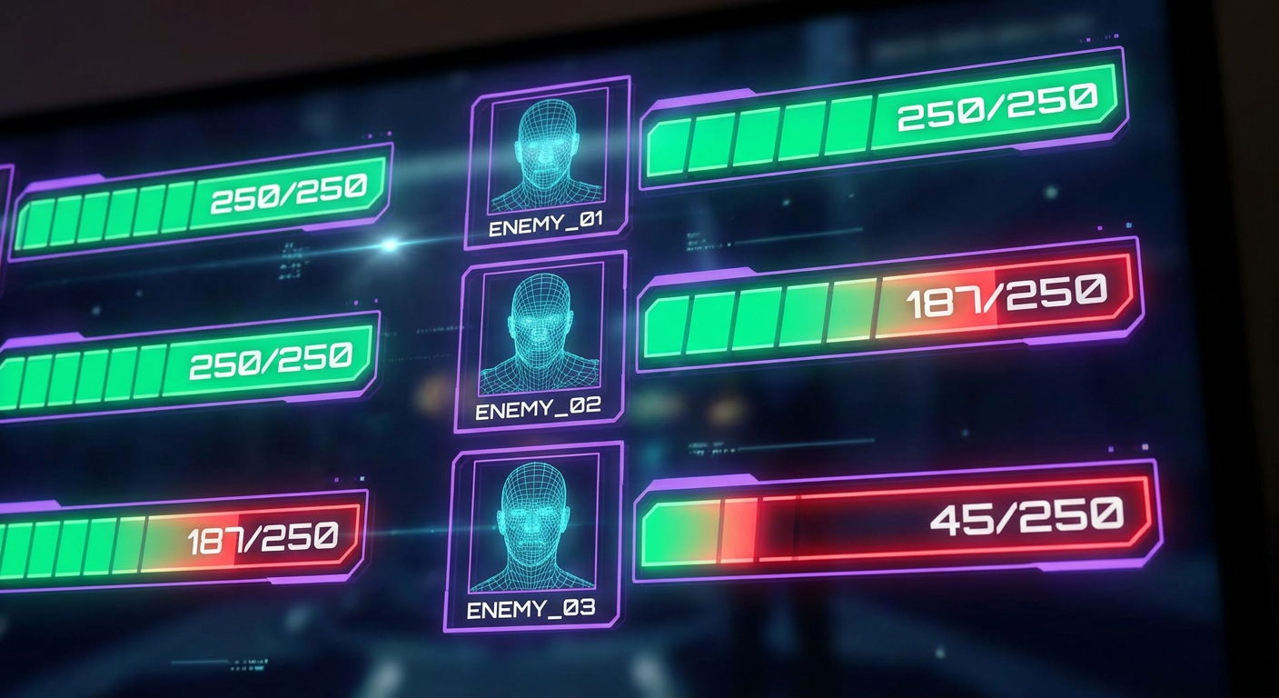Health Bar vs HP Text Display